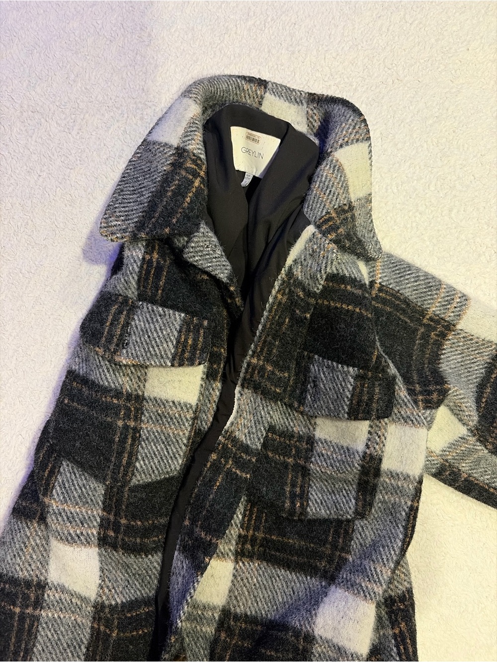 Greylin Black, Gray & Cream Plaid Shacket